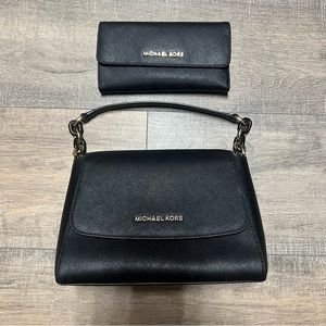Black Michael Kors Crossbody and Wallet
